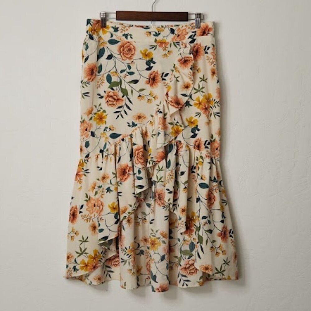 Milk & Honey Women's Floral Tiered Skirt Size XL